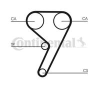 ContiTech Kit Cinghia Distribuzione Set - Ricambio N. : CT881K5 - 117 Denti - OE