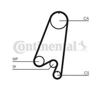 ContiTech Kit Cinghia Distribuzione Set - Ricambio N. : CT910K1 - 107 Denti - OE