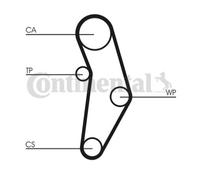 ContiTech Pompa Acqua & Kit Cinghia Distribuzione (Motore, Cooling) - CT1049WP2