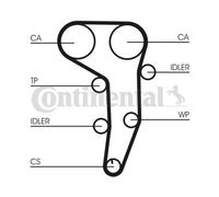 ContiTech Pompa Acqua & Kit Cinghia Distribuzione (Motore, Cooling) - CT1051WP3