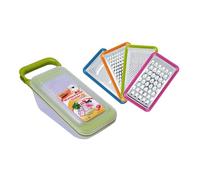 Contiup Set di grattugia per verdure 4 in 1 con contenitore, multifunzione, grattugia per frutta, grattugie da cucina, in plastica, colore: verde