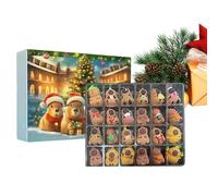 Conto alla rovescia 'Avvento di Capibara di Natale - Figurine giocattolo 3D di Capibara Decorazione di 24 giorni, Calendario per il conto alla rovescia degli animali | Avventi per la casa, scrivan