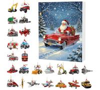 Conto alla rovescia di Natale, 10.23x7.08x1.18in 24 giorni di calendario di dicembre Countdown, 2D ACRILIC SANTA TRASPORTO VEICOLO CALENDARIO DI PENDANT PER 'UTENZIONE 'UTENTE 'UTENZIONE