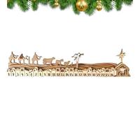 Conto alla Rovescia di Natale | Calendario 'Avvento in legno per Natale, decorazione artigianale dettagliata in legno, per scaffale, supporto per finestra, mensola cappotto, festa