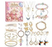 Conto alla Rovescia di Natale Gioielli 24 Giorni con Bracciali Bangle | Tema compleanno fai da te con countdown verso Natale Per Donne Ragazze Fidanzata Figlia Feste Vacanze Cap