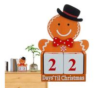 Conto Alla Rovescia Di Pan Di - Legno 11x5x14cm | Calendario Del Conto Alla Rovescia Di Natale Di Legno Data Numero Di Natale | Decorazione Per Tavolo Scrivania Scaffale