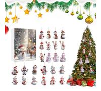 Conto Alla Rovescia Natale | Calendario 'Avvento 24 Giorni con Ornamento Pupazzo di Neve | Decorazioni In Acrilico 2D Per Adulti E Bambini | Auto Casa Festa Evento