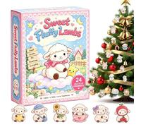 Conto alla Rovescia Pecora Decorazioni Pecorella Piatta 2D | Decorazioni Natalizie Countdown 24 Pezzi Per Bambini Ragazzi Ragazze Famiglia Festività Capodanno Festa