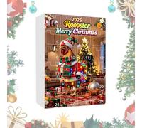 Conto alla rovescia per il calendario di Natale - Ciondolo gallo divertente in acrilico 2D | Ornamento natalizio con pollo a 24 scomparti | Per la festa in casa in fattoria per le vacanze sull'albero