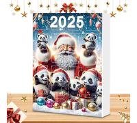 Conto Alla Rovescia Per Natale,Addobbo Natalizio Panda 2D | 24 Pendenti Conto Alla Rovescia per Giardino Albero Portale Maniglia Auto Zaino Tradizione Festività