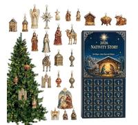 Conto alla rovescia per Natale ornamento 2D acrilico religioso artigianato | Ornamento di Gesù per conto alla rovescia per 24 giorni, per camino, casa, auto, rami di casa, porta d'ingresso