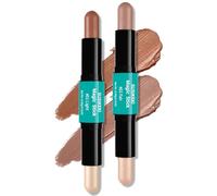 Contour Stick, 2 pezzi, matita per trucco e contorno per modellare il viso, resistente all'acqua di lunga durata, set da trucco per tutte le tonalità della pelle (01# + +
