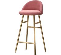 Contra e sgabelli da Bar 26/30 "con Schiena e poggiapiedi Moderni in Velluto Imbottito da Bar sedie da Bar per cucine per Cucina Support 330lbs (Pink-1Ps, 65cm)