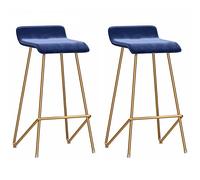 Contra e sgattaioli, sgabelli da Bar in Velluto da 330 libbre per Isola da Cucina, sgabelli da Pub Imbottiti con poggiapiedi, sedie da Pranzo per Bar, 26/30 Pollici (blu-2ps, 65 cm)