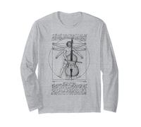Contrabbasso Uomo Vitruviano Leonardo da Vinci Musicista Maglia a Manica