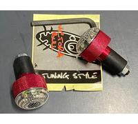 CONTRAPPESI LED ILLUMINATI UNIVERSALI LUCE MANUBRIO SCOOTER ANODIZZATO ROSSO