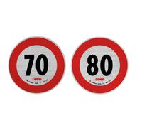 CONTRASSEGNO DISCO ADESIVO LIMITE DI VELOCITA 70-80 KM/H OMOLOGATO RIFLETTENTE
