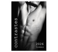 contrastes hommes (Calendrier mural 2026 DIN A2 horizontal), CALVENDO calendrier mensuel: Calendrier mensuel avec 13 photos en noir et blanc avec du nu artistique masculin