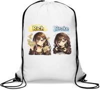 Contrasto tra ricchezza e povertà Gym Sack Casual Drawstring Bag Bianco