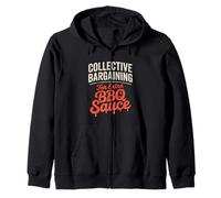 Contrattazione collettiva per la festa del lavoro con salsa barbecue extra Felpa con Cappuccio