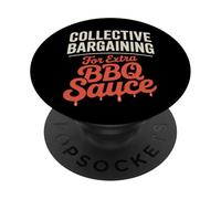 Contrattazione collettiva per la festa del lavoro con salsa barbecue extra PopSockets PopGrip Adesivo