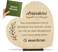 CONTRAXT Biglietto Regalo di Addio in Legno per Addio a Colleghi di Lavoro Capi Insegnanti Maestre Fine Corso Lauree Amiche che Partono
