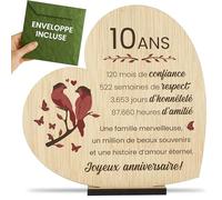 CONTRAXT Cadeau 10 ans de Mariage pour Couple Idée Originale pour 10ème Anniversaire de Mariage Homme & Femme Carte de Vœux Noces d'étain (10 Ans)