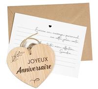 CONTRAXT Cadeaux d'Anniversaire pour Personnes Spéciales. Carte d'Anniversaire en Bois Cadeaux Originaux Anniversaire pour Ami Cartes Birthday (Joyeux Anniversaire)