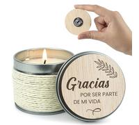 CONTRAXT Candela con carta di legno regalo originale di ringraziamento. Regali originali per ringraziare le amiche speciali Grazie per tutto amico amico uomo donna