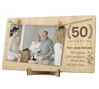CONTRAXT Cornice portafoto 50 anni anniversario compleanno. Idee dettagli regali 50 ° anniversario coppie sposati sposati nozze d'oro Biglietto di auguri Buon anniversario uomo donna (50 anni)