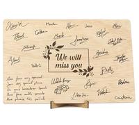 CONTRAXT Farewell Card. Original Gift Farewell Card for Coworkers Teacher End of School Friend Signature Book in Wood (Farewell)