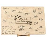 CONTRAXT Geburtstagskarte aus Holz. Originelles Geschenk Gästebuch Geburtstagskarte Geburtst Geburt für Männer oder Frauen Freunde Kollegen (Geburtstag)