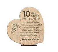 CONTRAXT Regali 10 ° anniversario matrimoni o fidanzati. Dettagli regali originali cartolina biglietto di auguri anniversario di matrimonio coppia 10 anni sposi sposati donna uomo (10 anni