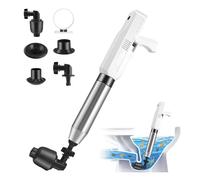 Contraxump Pompa stura scarichi a Pressione, sturalavandino ad Aria compressa, Pistone per WC, Pompa Stura scarichi Elettrico Stantuffo con 4 Adattatori per Disintasare Lavello, Vasca, Pavimento