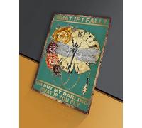 Contrence Targa vintage in metallo con citazione "What if I Fall Oh but My Darling What if you fly", per casa, camera da letto, soggiorno, decorazione artistica da parete, 20 x 30 cm