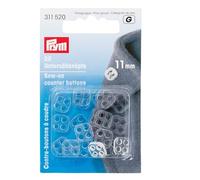 Controbottoni, plastica, 11mm, trasparenti, 20pz.