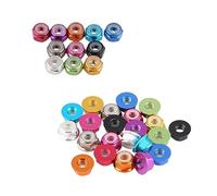 Controdadi, 10 pezzi M2 - M6 inserto in nylon anti-allentamento dado di bloccaggio blu rosso arancione viola verde oro argento grigio nero(Orange-M3)