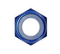 Controdadi, Dado flangiato in lega di alluminio colorato autobloccante esagonale Inserto in nylon bloccaggio M2-M8(Sapphire blue,M5)