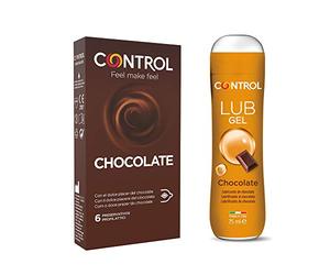 Control Bake Off Chocolate, kit da 1 confezione di preservativi Control Chocolate 6 pezzi e un lubrificante