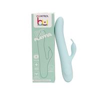 Control Be Playful, Vibratore Rabbit con Effetto Spinta e Braccio Flessibile per il Clitoride, Silicone medico senza Ftalati, Ricarica USB, Water Splash (IPX4)