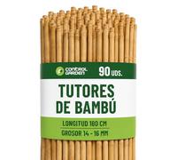 Control Garden - 90 tutori in bambù per piante, 180 cm, spessore 14-16 cm, canne naturali per pomodori, tralicci e sostenere le colture, aste resistenti per orto e giardino