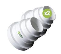 CONTROL GARDEN Pack x 2 Riduttore Estrattore Universale per Sistemi Ventilazione Bianco - Attacco Connettore per Condotti Ventilazione Aria - Diametro Ø 80 100 110 125 150 mm - Riduttore Tubo