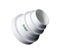 CONTROL GARDEN Riduttore Estrattore Universale per Sistemi Ventilazione - Attacco Connettore per Condotti Ventilazione Aria - Diametro Ø 80 100 110 125 150 mm - Riduttore Tubo Bianco