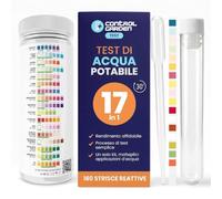 Control Garden - Test acqua potabile 17 in 1, 160 strisce reattive, analisi completa del pH, durezza, cloro, metalli pesanti e altro ancora, risultati in 30 secondi, kit professionale per acqua di