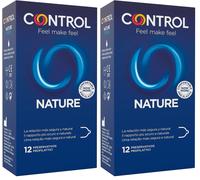 CONTROL Nature 12 Profilattici 20 Gr, Trasparente (Confezione da 2)