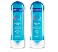 Control Ocean Spa Gel Massaggio 2 in 1 A Base D'Acqua All'Aroma Di Brezza Marina con 98,6% di ingredienti naturali, 100% Made in Italy, 200 ml (Confezione da 2)