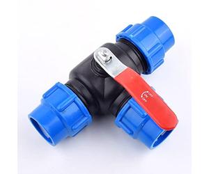 Control Valve, 1pcs Water Pipe Copper Core Ball Valve 3-Way Quick Connector T-Type PVC PE Fast Connection, for Agricultural Irrigation Valves (Size : 25mm I.D) (Size : 40mm Inner Dia) Barb Fittings