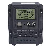 Contrôleur de charge solaire à double port USB, régulateur de charge solaire PWM avec affichage LCD, commande de lumière et fonction de temporisation, reconnaissance automatique 12 (30A)