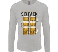 Controlla Il Mio Pacco Da Sei Alcolico Divertente T-Shirt A Manica Lunga Uomo