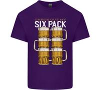 Controlla Il Mio Sei Pack Di Birra Divertente Alcol Uomo Cotone T-Shirt Tee Top